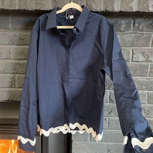 Pearly Vine women’s small button up blouse like new unworn navy blue